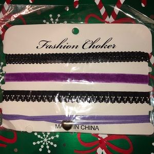 Black & purple 4 pack choker